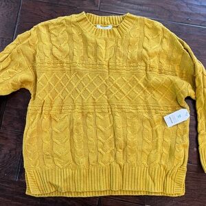Time and Tru Yellow Cable Knit Sweater